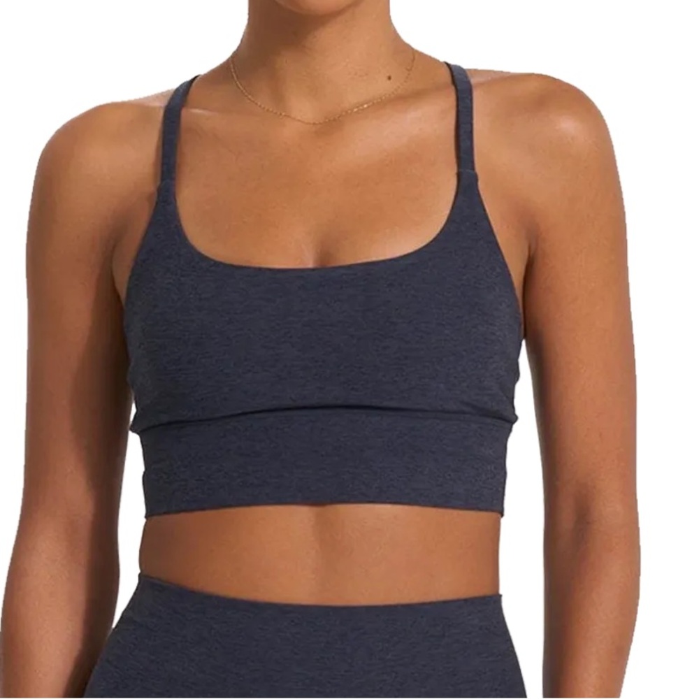 Vuori Longline Elevation Bra in Midnight Heather